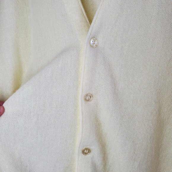 Vintage Grand Slam Cream Cardigan Made in USA Size Large - Picture 7 of 15